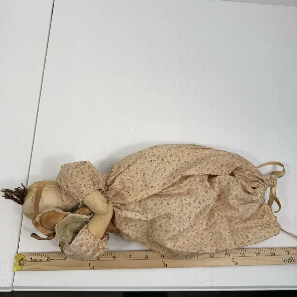 Vtg Attic Babies‎ Primitive Raggady Rag Doll With Baby by Marty Maschino 17